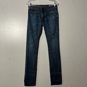 Women's straight skinny blue jeans